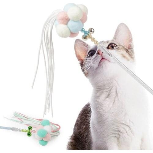 Toy Hawo Acrylic Beaded Fairy Funny Cat Stick Net Red Cat Cat Toy Interactive Bell Cat Toy