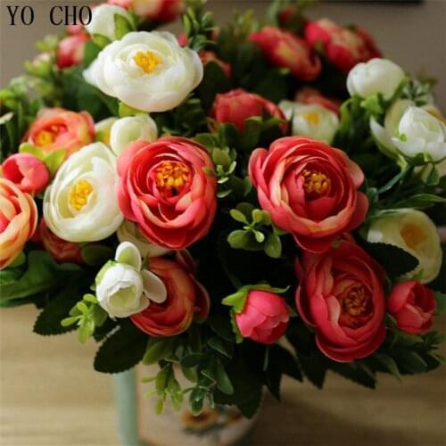 5 Color Elegant Artificial Peony Silk Flowers Floral 9 Head Home Wedding Decor wedding christmas decoration flower wholesale