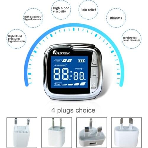 LASTEK Daily dual use home laser therapy device digital laser wrist watch for rhinitis/high blood pressure