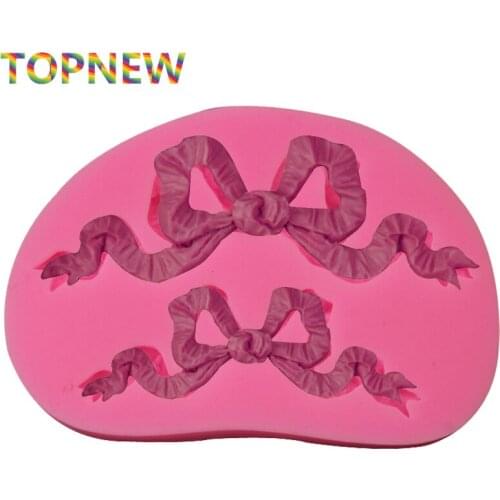 Bowknot Ribbon Silicone Molds 3D Fondant Lace Cake Decorating Chocolate Mold Kitchen Baking Cake Tools