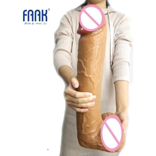 FAAK 16.5in Massive Cock Girth Huge Realistic Dildo Female Masturbator Man Sex Toys Giant Penis Big Dong Anal Massage Sex Shop