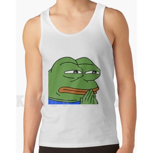 Monkahmm Tank Tops Vest Sleeveless Meme Monkas Monkahmm Poggers Twitch Troll Cool Yumm Hot Style Great Frog Green