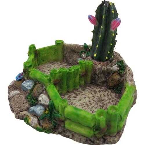 Reptile Food Bowl Reptile Water Dish Food Bowl Resin Feeder Bowl For Tortoise Lizard Flower Color Random Dropshipping