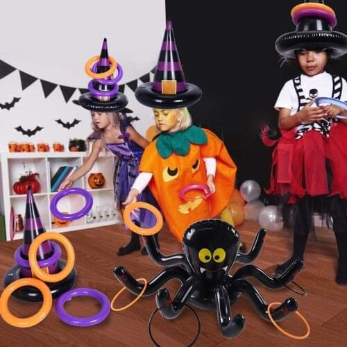 Inflatable Spider Halloween Ring Set Childrens Halloween Party Indoor Outdoor Party Game Halloween Decorations
