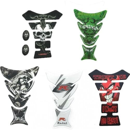 Motorcycle Devil Skull Logo Protector Decals Gas Fuel Oil Tank Pad Protector Skull Racing Car Sticker For Yamaha Honda Kawasaki