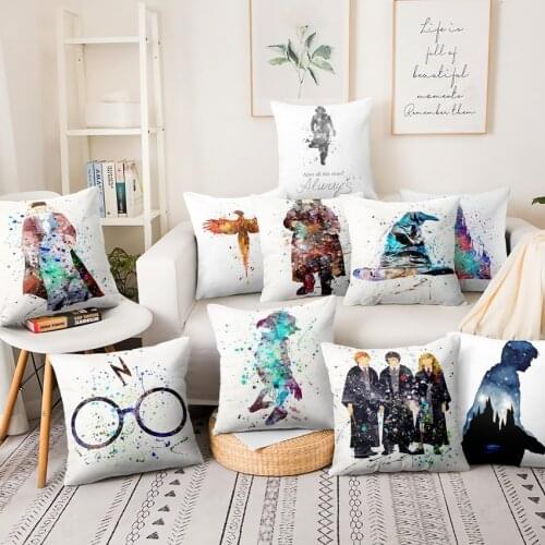 Anime Snape Watercolor Illustration Printed Pillowcase Cartoon Cushion Decorative Pillow Home Decor Sofa Throw Pillow