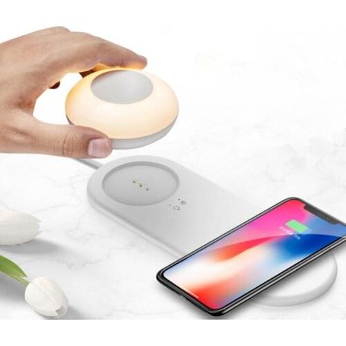 Smart Phone Wireless Charging Touch Dimming Small Night Light Magnetic Absorption Hook type Warm LED Lamp Creative Home Gift
