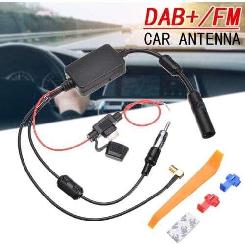 New DAB+Car Antenna Adapter Kit for Car Motorcycles Durable AM/FM Stereo Radio Aerial Signal Amplifier Set Cars Exterior Parts