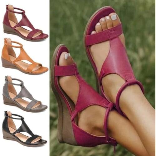 New Versatile Heightened Temperament Wedge Womens Shoes Open Toe Sandals