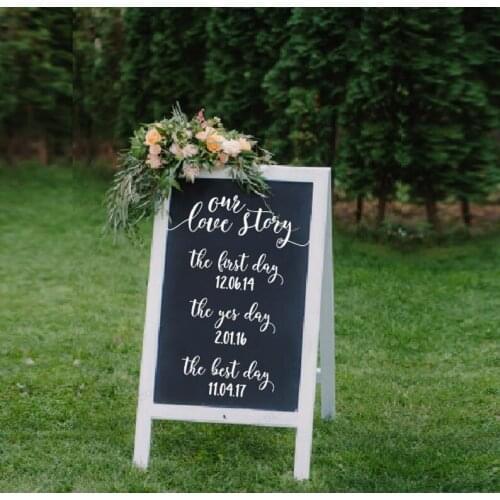 Personalized Our Love Story with date wall decal custom Wedding board wall sticker vinyl HJ981