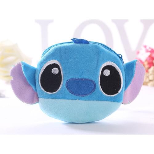 Disney Lilo Stitch Plush Coin Purse Kawaii Bag Kids Anime Toy Happy Birthday Party Gift Present