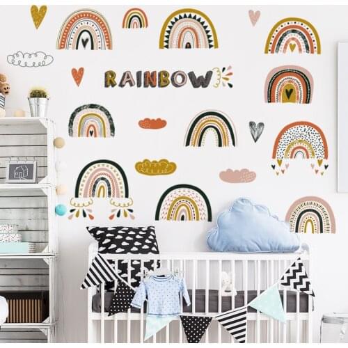 DIY Rainbow Wall Stickers Boy Girl Teenager Room Kids Bedroom Home Office Decor Nursery Wall Decoration Art Creative Decals