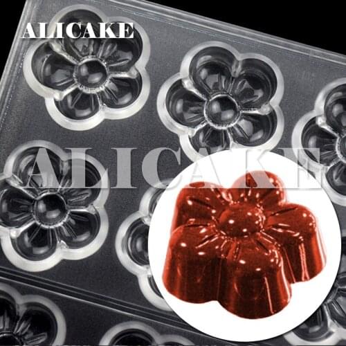 Polycarbonate Chocolate Molds Sakura Flower Fondant Forms Tray Mold Cake Baking Pastry Bakery Tools Moulds