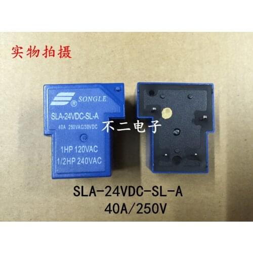 Free shipping lot(10pieces/lot) 100%Original New SONGLE SLA-24VDC-SL-A SLA-DC24V-SL-A 4PINS 40A 250VAC/30VDC 24VDC Power Relays