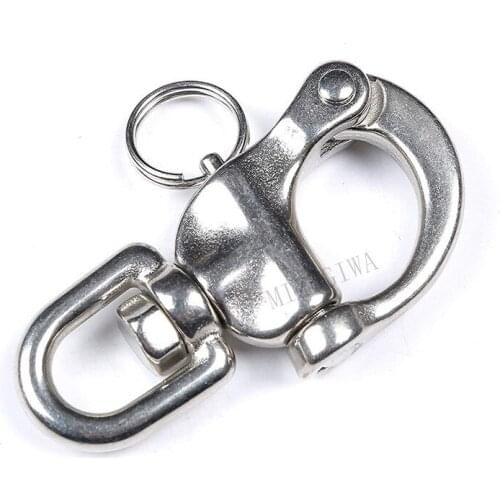 Boat Anchor Chain Eye Shackle Swivel Eye Snap Shackle Quick Release Bail Rigging Sailing Boat Marine Stainless Steel Clip