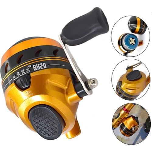 SY20 Slingshot Fishing Reel Closed Line Hunting Spinning Fishing Reel Aluminium Alloy 3.0:1 Lure Shooting Closed Reel