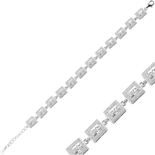 Silver 925 Sterling Love Zircon Cubic Zirconia Bracelet