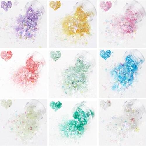 Mixed Spangles Nail Sequins Aurora AB Mermaid Nail Flakes Stunning Pailliette Star Moon Heart Spring Sticker Decoration Tips
