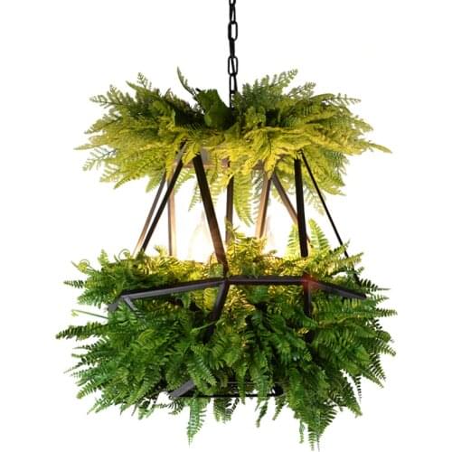 LED Hanging Gardens of Babylon Plants Lamp Pots Potted Nordic Tom Creative Chandelier Lighting Bulb Art Pendant Lamp With Bulb