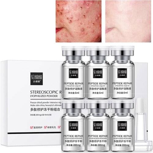 Face Serum Moisturizing Anti-Acne Repair Lighten Pore Anti-Wrinkle Lifting Firming Nourish Whitening Peptide Skin Care 6Pcs/Set