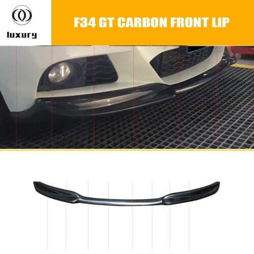 V Style Carbon Fiber Front Lip for BMW F34 320i GT 328i GT 335i GT 340i GT with M Package 2012 - 2017