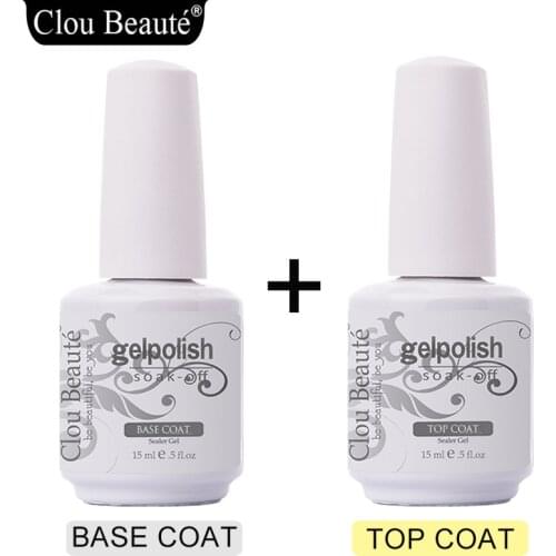 Clou Beaute Gel Nail Polish UV 15ml Top Base Coat Transparent Soak Off Primer Gel Polish Long Lasting Gel Lacquer Nail Art TB01