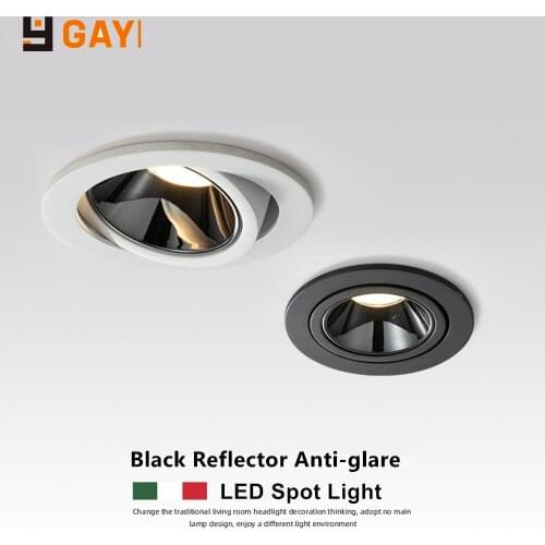 High Quality Anti-glare LED Recessed Downlight Dimmable 7W 12W LED Ceiling Spot Light 3000K/4000K/6000K Angle Adjust Spot Lamp