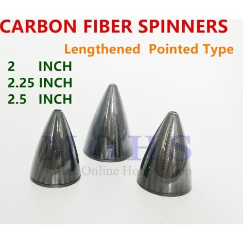Pointed shape full carbon fiber 2 2.25 2.5 inch lengthened type spinners RC gasoline electric airplane aircraft SBACH spinners