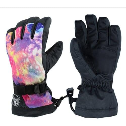 Women Waterproof Ski Gloves Cheap Price Female Purple Cycling Snow Gloves Touch Screen Design For Winter Outdoor Sports