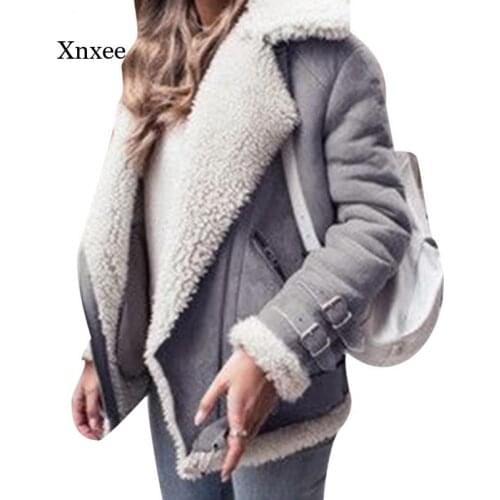 Winter Womens Fur Coat Slim Warm Thick Faux Fur Coat Ladies Casual Lamb Wool Ladies Parka Coat