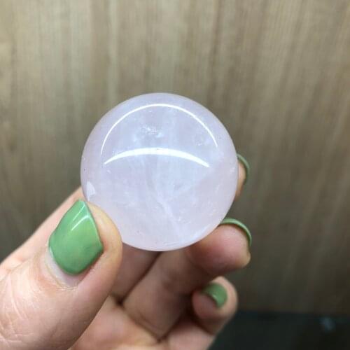 1pcs Healing Crystal Natural Pink Rose Quartz Gemstone Ball Divination Sphere Collection Wedding Decor