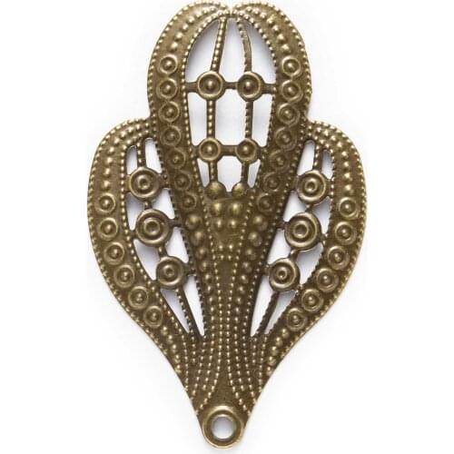 10/30 Piece Bronze Tone Filigree Cactus Shaped Wraps Connnector Embellishments Findings Jewelry Making DIY 61x38mm