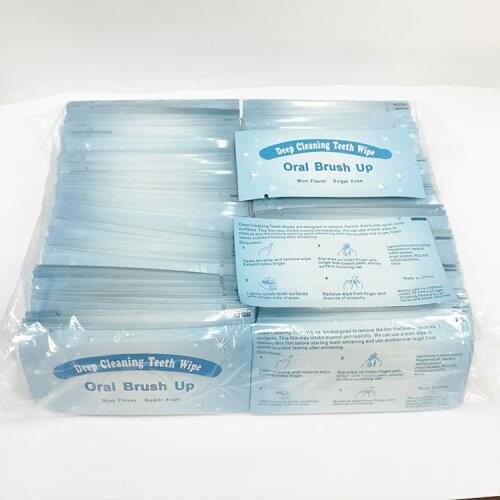 100 Pieces/Pack Oral Brush Up Teeth Wipe Finger Deep Cleaning Teeth Wipes Teeth Whitening Dental Wipes Oral Hygiene