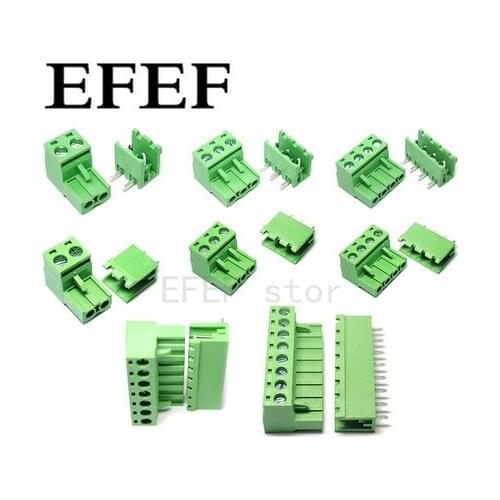 2EDG5.08-2P 3P 4P 5P 6P7P8P9P10P11P12P Curved needle Terminal plug type 300V 10A 5.08mm pitch connector pcb screw terminal block