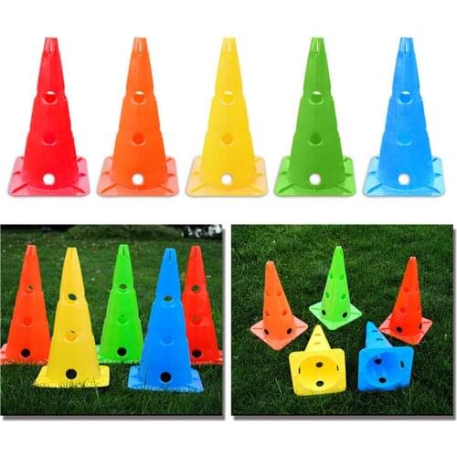 5 Pcs Eco-friendly Roadblock Skating Stadium Sport Marker Training Cones Eye-catching Multicolor Rugby Football Barrier Portable