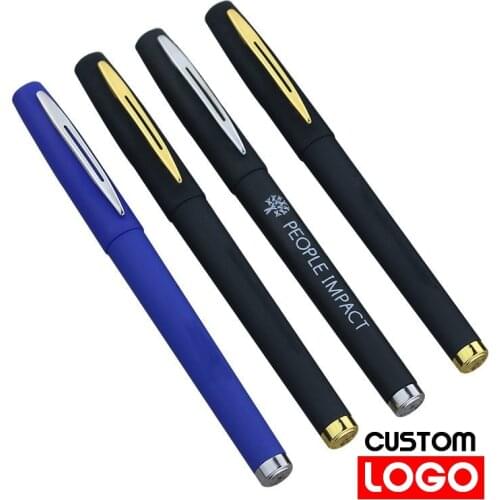 50pcs Neutral Fountain Pen Custom LOGO Signature Advertising Pen Office Gift Pen Black Water-based Business Signature Pen