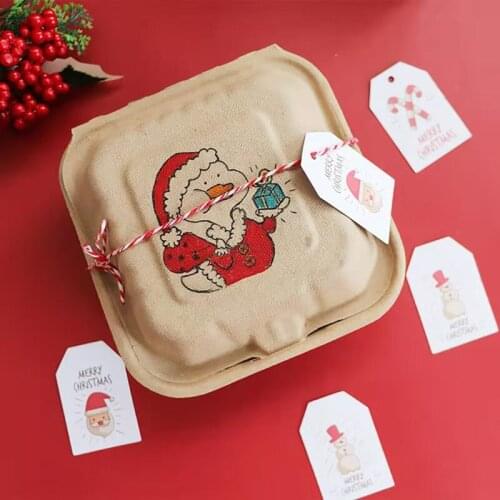 50Pcs Merry Christmas Tags Kraft Paper Card Gift Label Tag DIY Hang Tags Gift Wrapping Decor Gift Card Christmas Favors Supplies