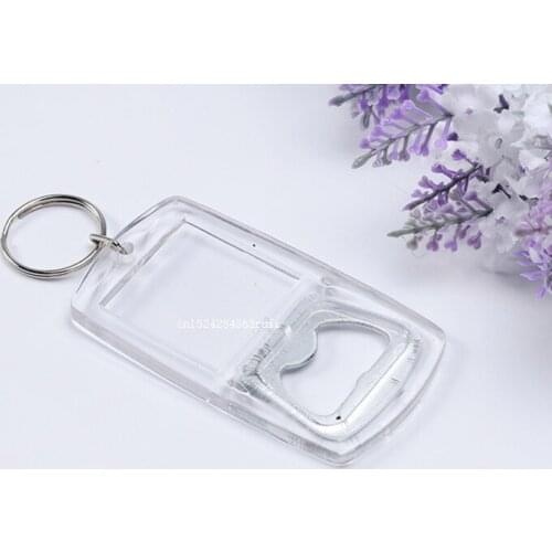 600pcs Transparent Acrylic Keychain Photo Frame Clear Keychain & Beer Plastic Metal Promotion Bottle Opener Can Insert Photo