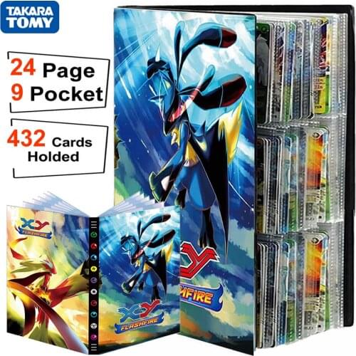 9 Pocket Pokemon Album 432 Card Collection Book Playing Game Anime Map Binder Display Livre Pokémon Holder Folder Kids Toys Gift