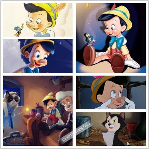 Disney DIY Diamond Embroidery Full Square&round Drill 5d Cartoon Pinocchio Diamond Painting Cross Stitch Rhinestone Mosaic Decor