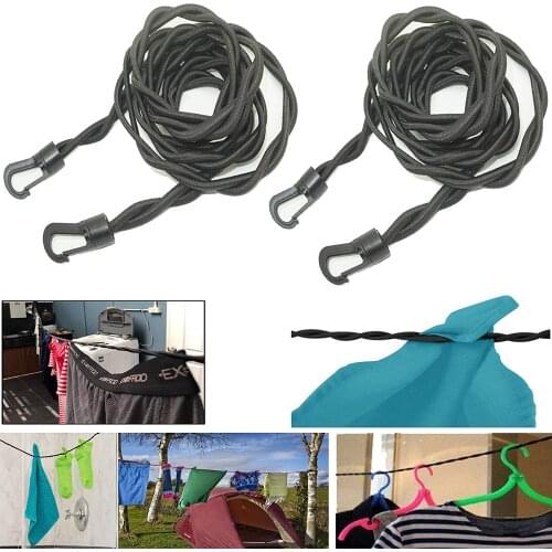 AUXPhome Pack 2, Braided Cord Designs Clothesline, Bungee Clothesline, Pegless Washing Line, Camping Travel Clothesline, Indoor