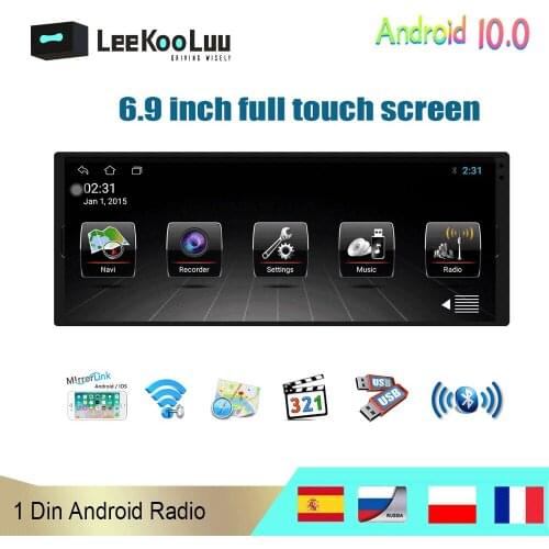 LeeKooLuu 1 Din Car Radio Android Multimedia Player GPS Navigation Autoradio Stereo Receiver Video Bluetooth WiFi Auto Radios