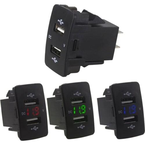 12V 24V Dual USB Car Charger LED Voltmeter Socket Auto Adapter For Honda CIVIC CROSSTOUR CRV ODYSSEY