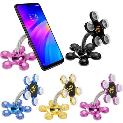 Flower Magic Suction Cup Car Phone Stand 360 Rotatable Holder Mount Random Color Magnetic Function Without Stickers No Trace
