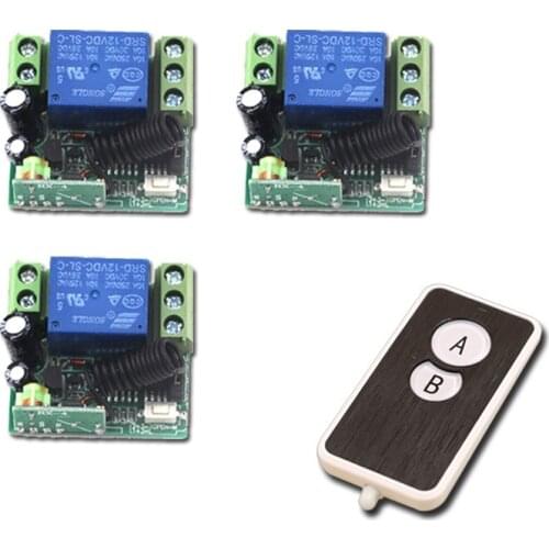 Wireless Remote Control Switch DC 12V 10A 1CH Relay Receiver Switch Compatible With 2262 2260
