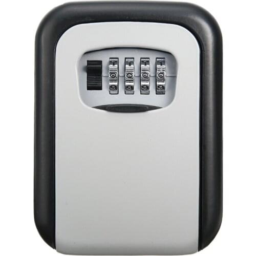 For Security Protection 1pc Wall Mounted Lock Box Key Storage Lock Box 4-Digital Combination Lock Box Key Safe Box Key Holder