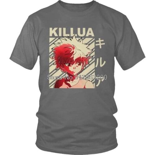 Tvoe Hunter X Hunter T Shirt Men Cotton Printed Anime Manga T-shirts Harajuku Tshirt Short Sleeve Killua Zoldyck Tee Tops