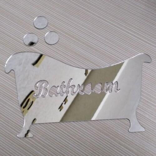 Hot wall stickers acrylic Household bathroom signs diy 3d mirror surface sticker gift For Wall Glass/Bathroom