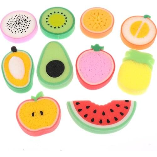 Bath Sponge Fruit Shaped Cute Body Cleaning Sponge Cartoon Bath Sponge Bath The Bathroom Supplies Fruit Shape Sponge
