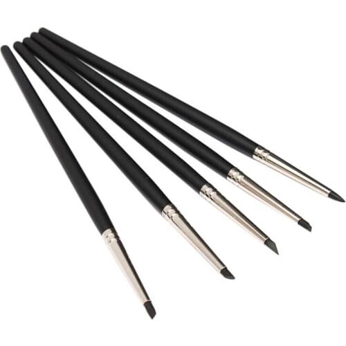 5Pcs/lot Nail Art Pen Brushes Soft Silicone Carving Craft Nails Nails Beauty Supplies Tool